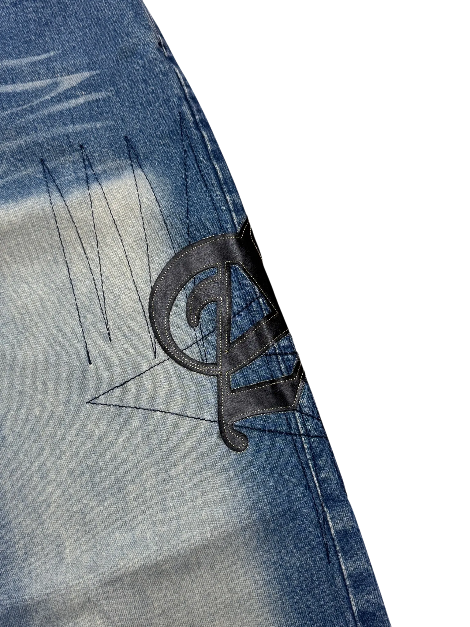 [V0815de] Vintage y2k Akademiks blaue baggy jeans