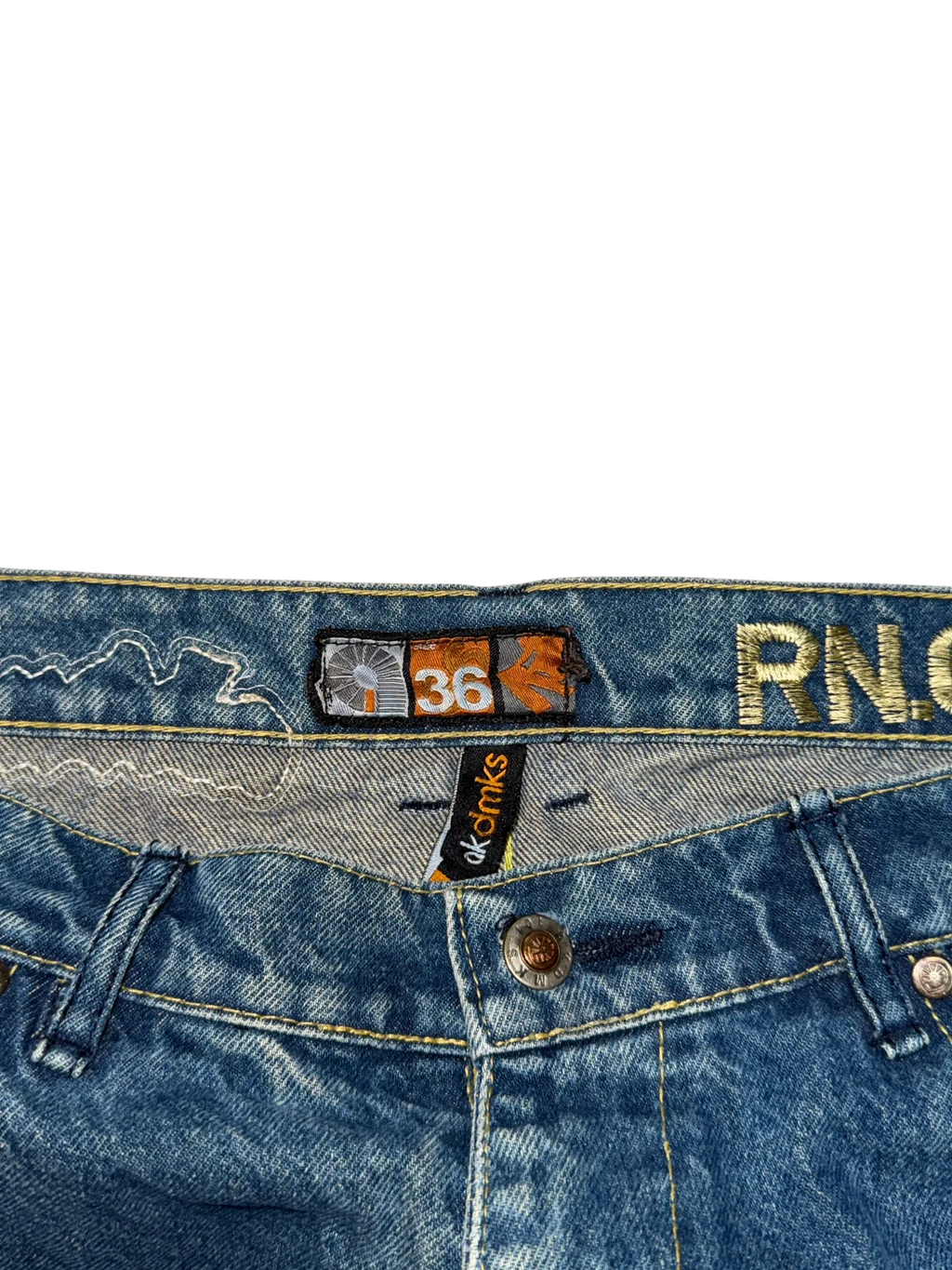 [V0815de] Vintage y2k Akademiks blaue baggy jeans