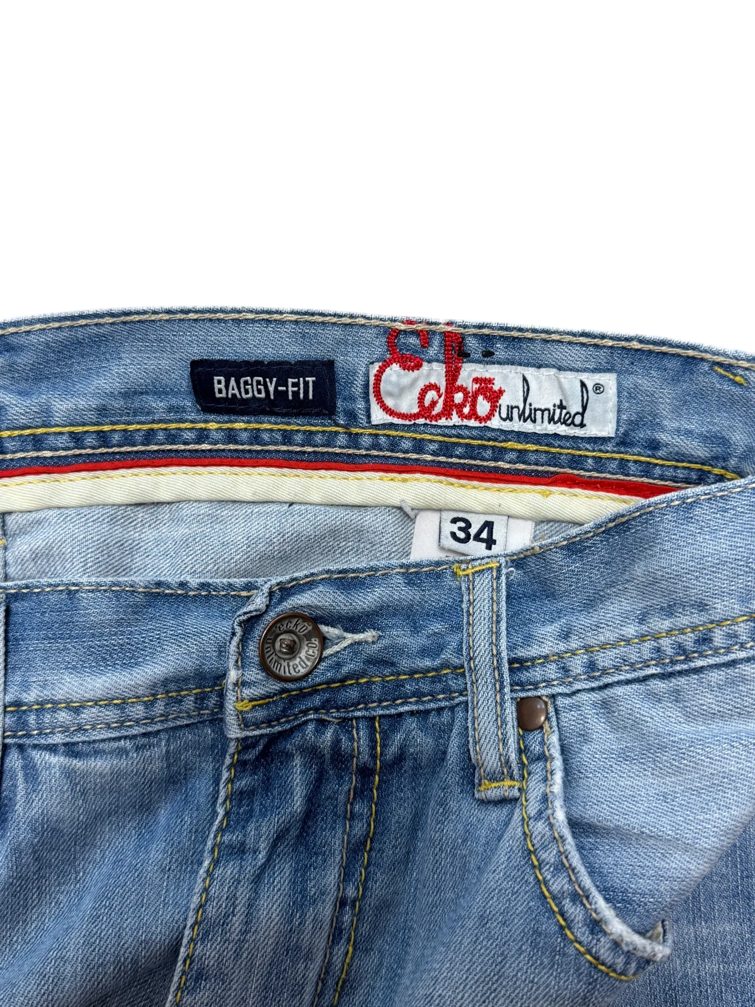 [V0962de] Vintage y2k Ecko blaue baggy jeans