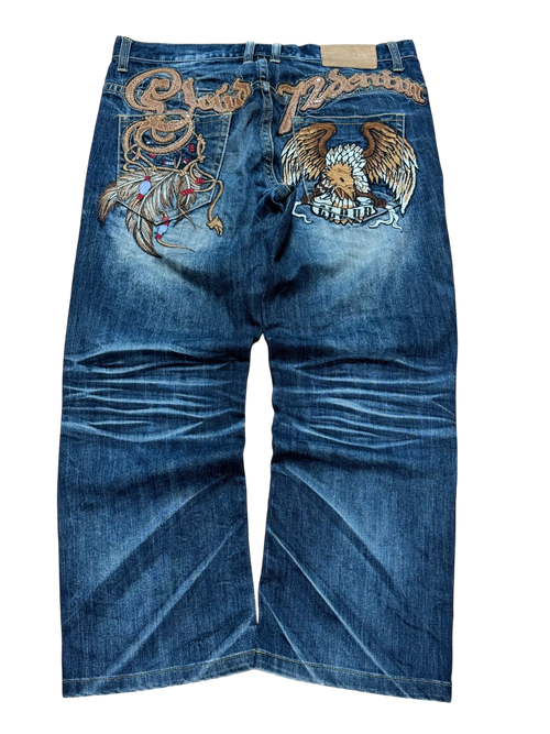 [V0683] Vintage y2k Cloud72 blue baggy jeans