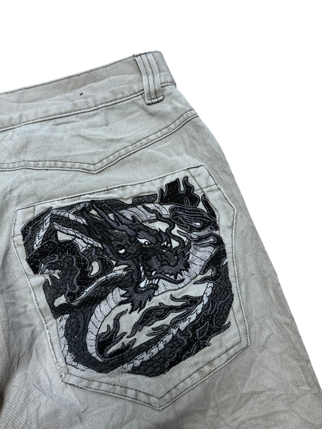 [V0676] Vintage y2k nz beige straight jeans