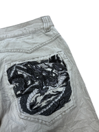 [V0676] Vintage y2k nz beige straight jeans
