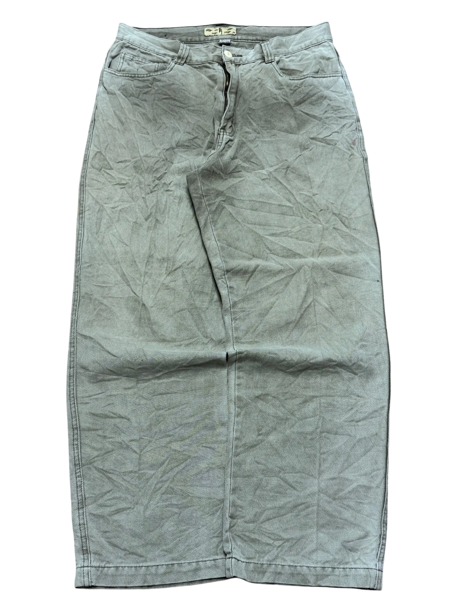 [V0676] Vintage y2k nz beige straight jeans