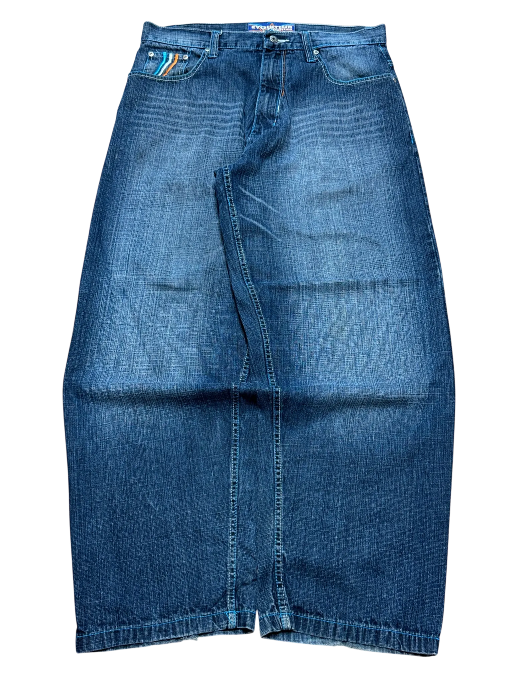 [V0730] Vintage y2k Evolution blaue baggy jeans