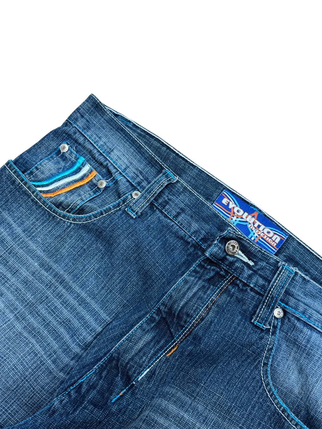 [V0730] Vintage y2k Evolution blaue baggy jeans