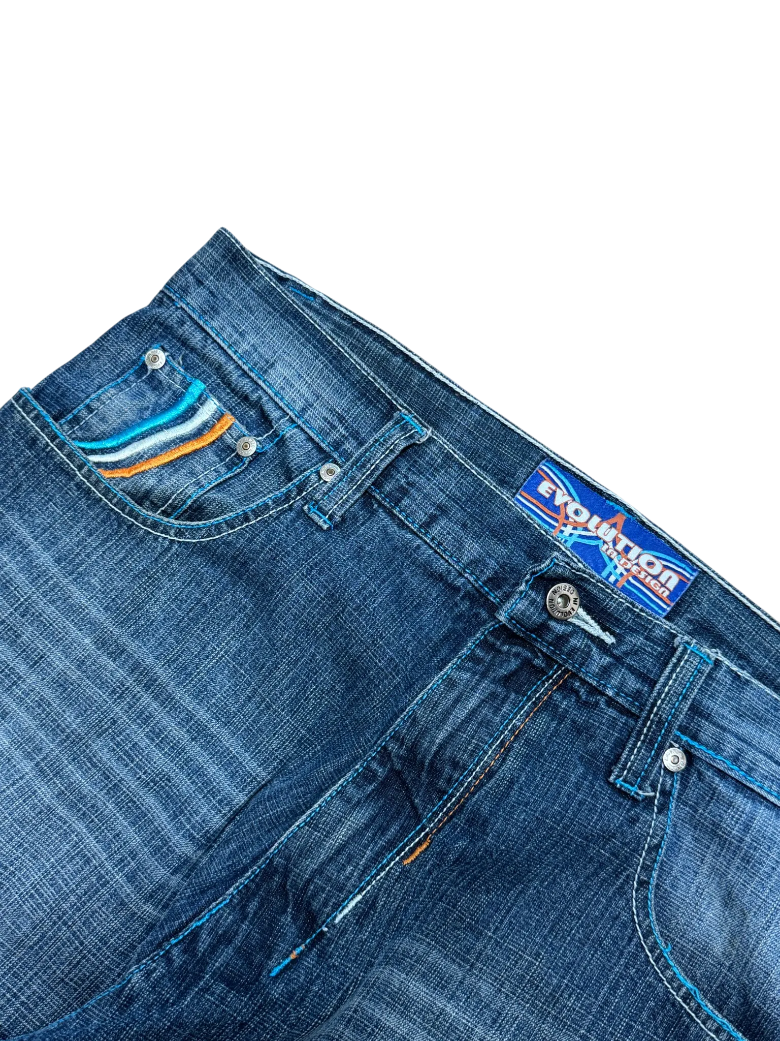 [V0730] Vintage y2k Evolution blaue baggy jeans