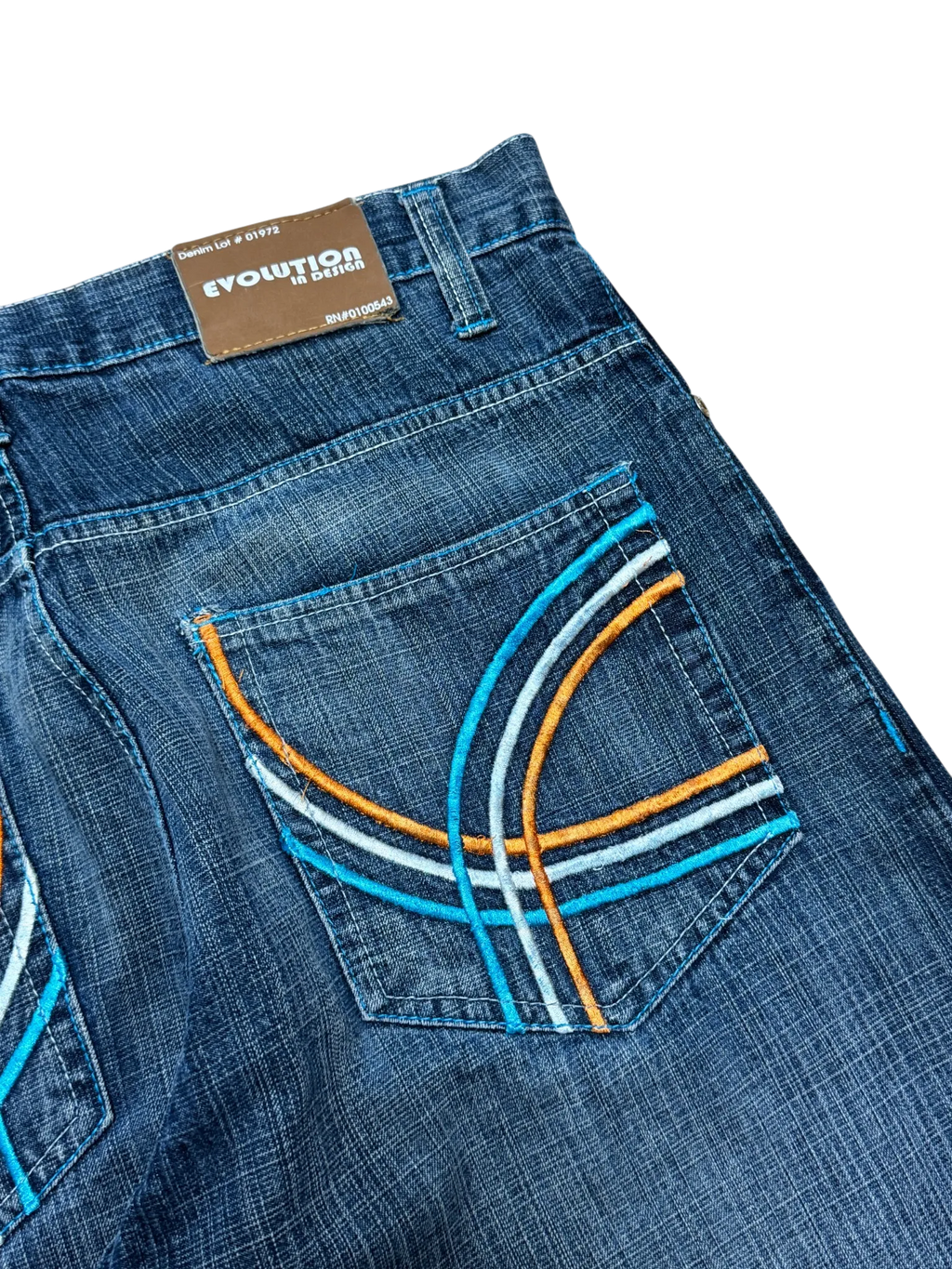 [V0730] Vintage y2k Evolution blaue baggy jeans