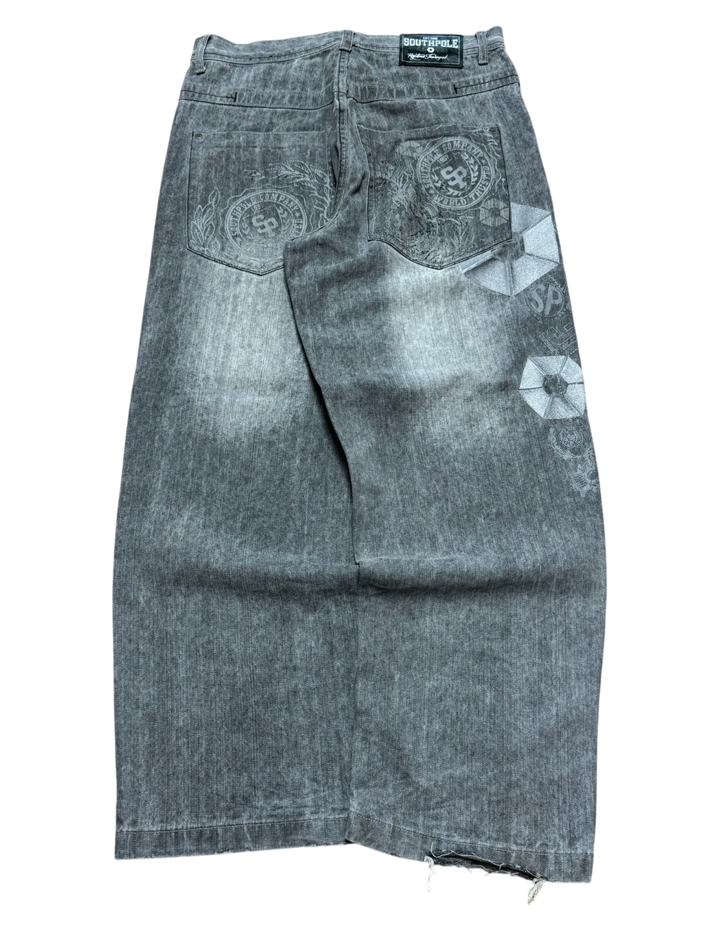 [V0889de] Vintage y2k Southpole graue baggy jeans