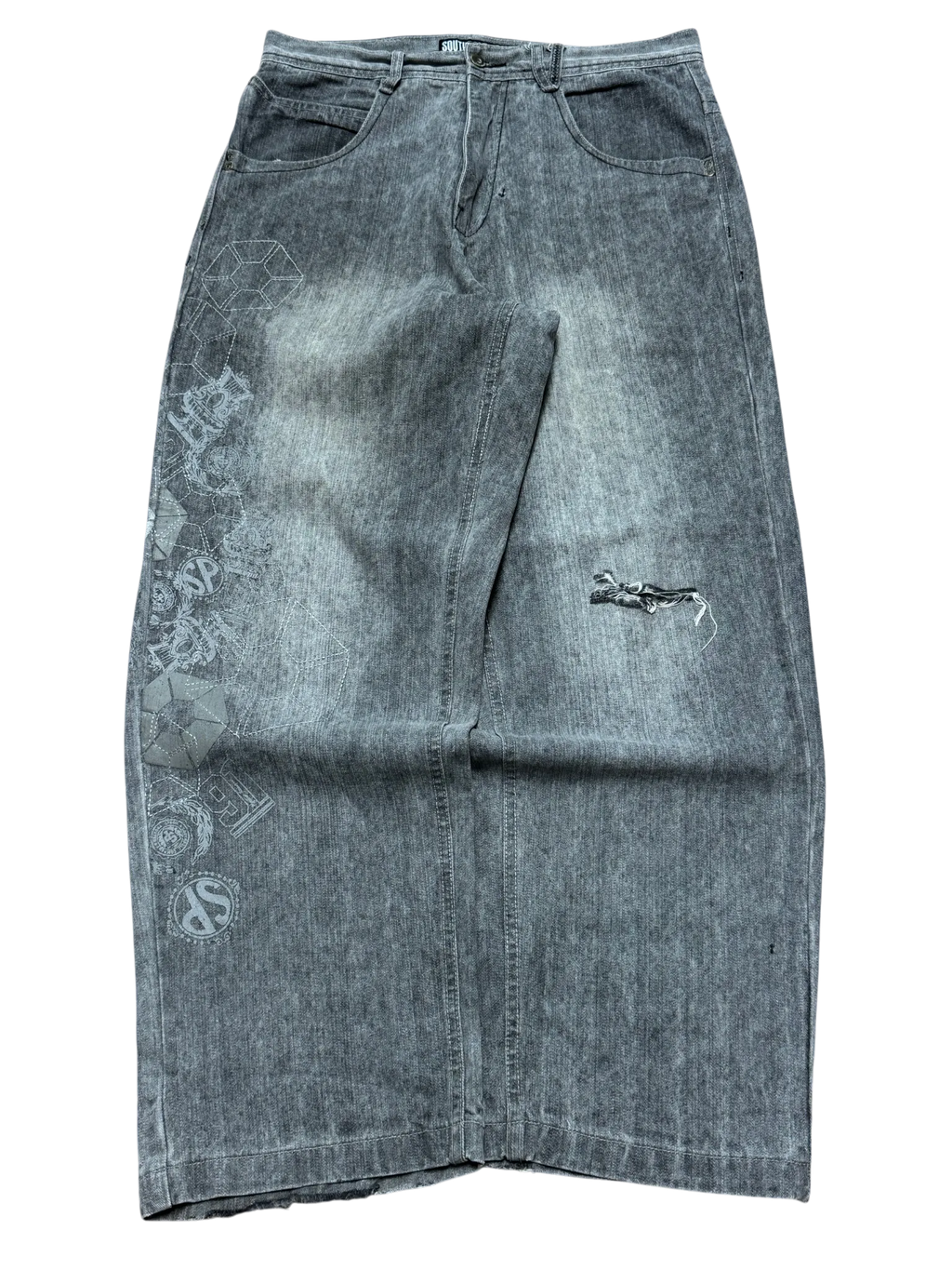 [V0889de] Vintage y2k Southpole graue baggy jeans