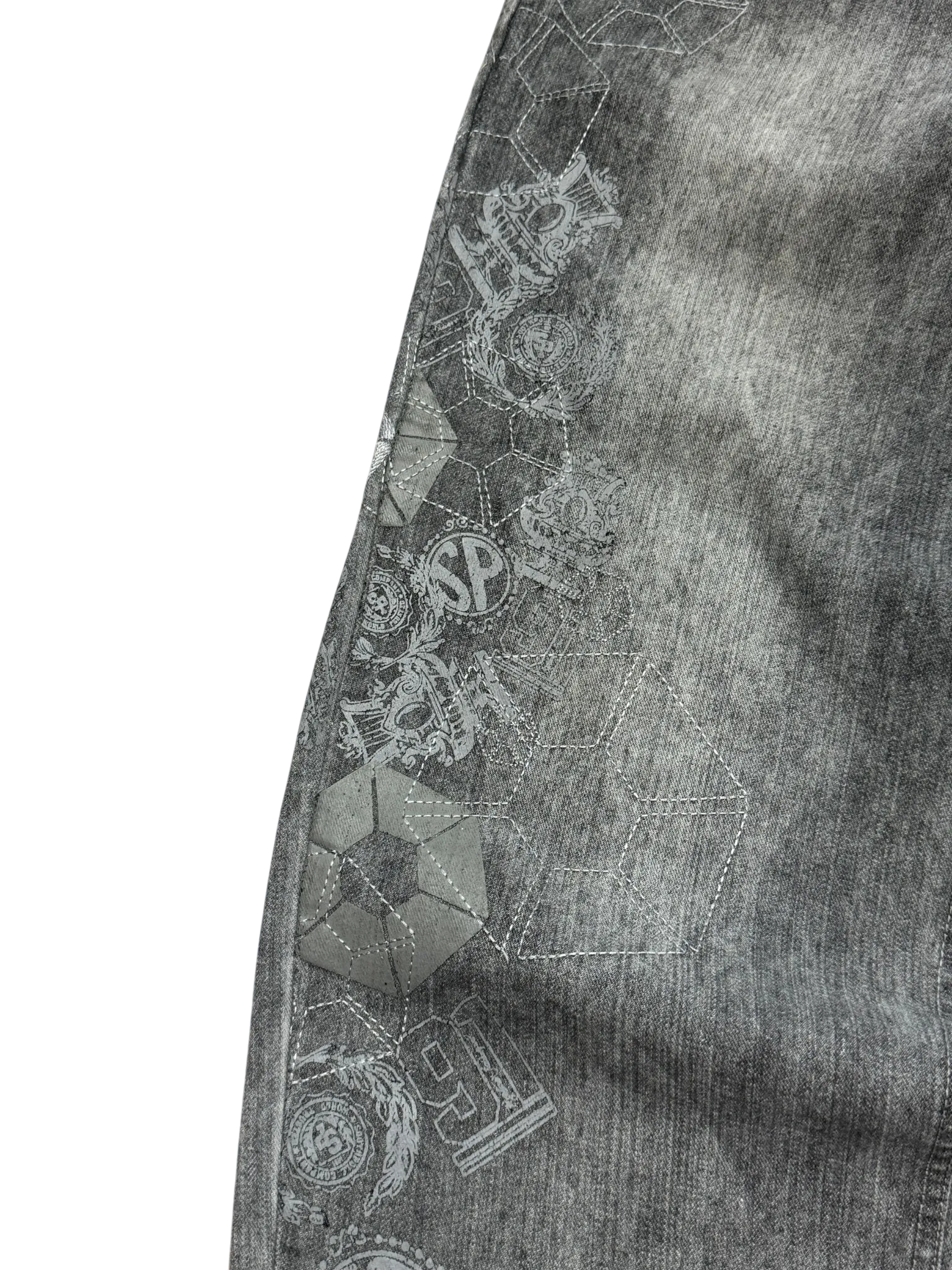 [V0889de] Vintage y2k Southpole graue baggy jeans