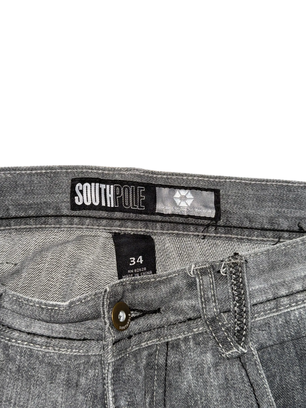 [V0889de] Vintage y2k Southpole graue baggy jeans