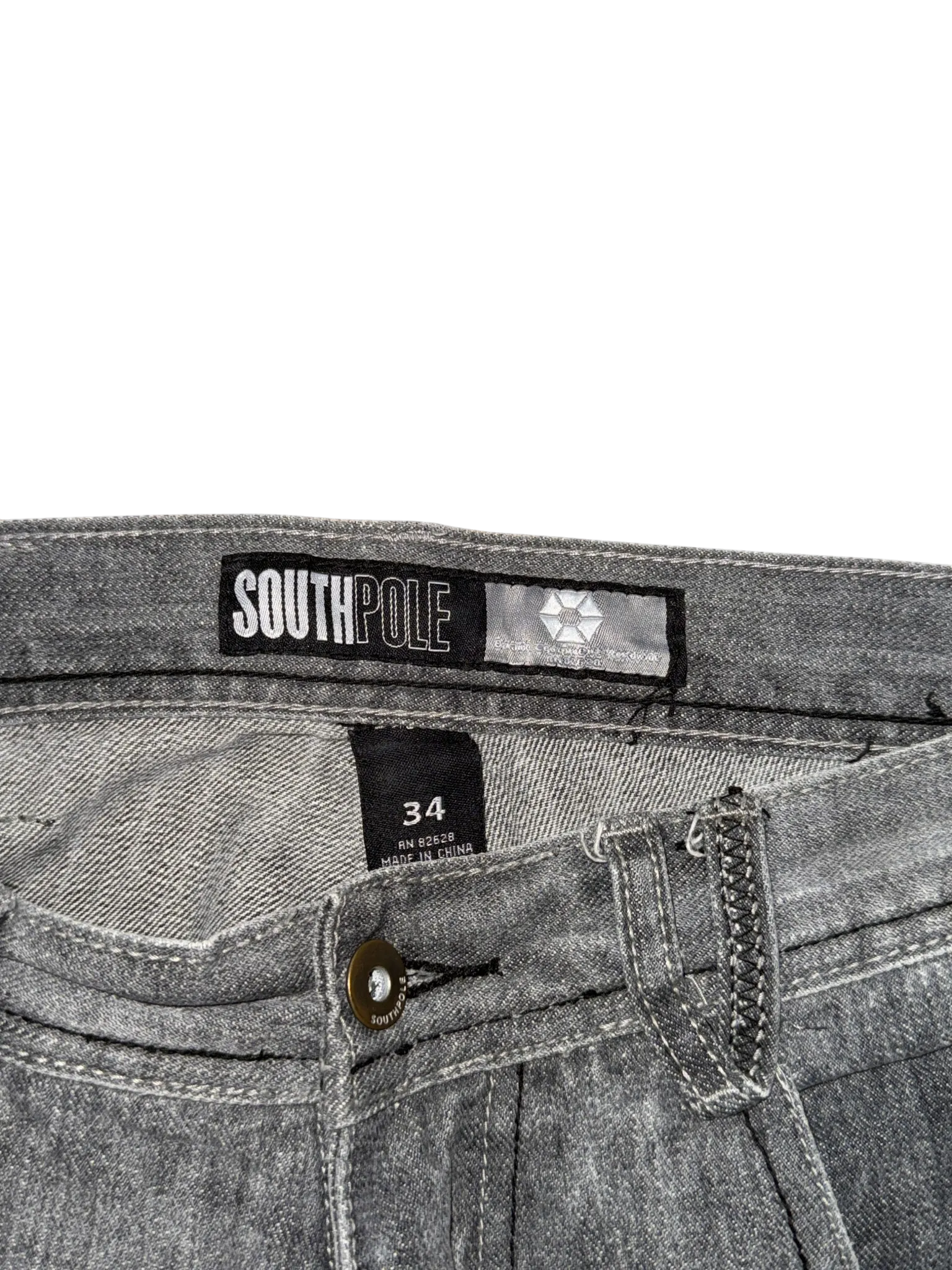 [V0889de] Vintage y2k Southpole graue baggy jeans