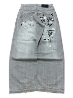 [V0888de] Vintage y2k Southpole graue baggy jeans (Paint Splatter)