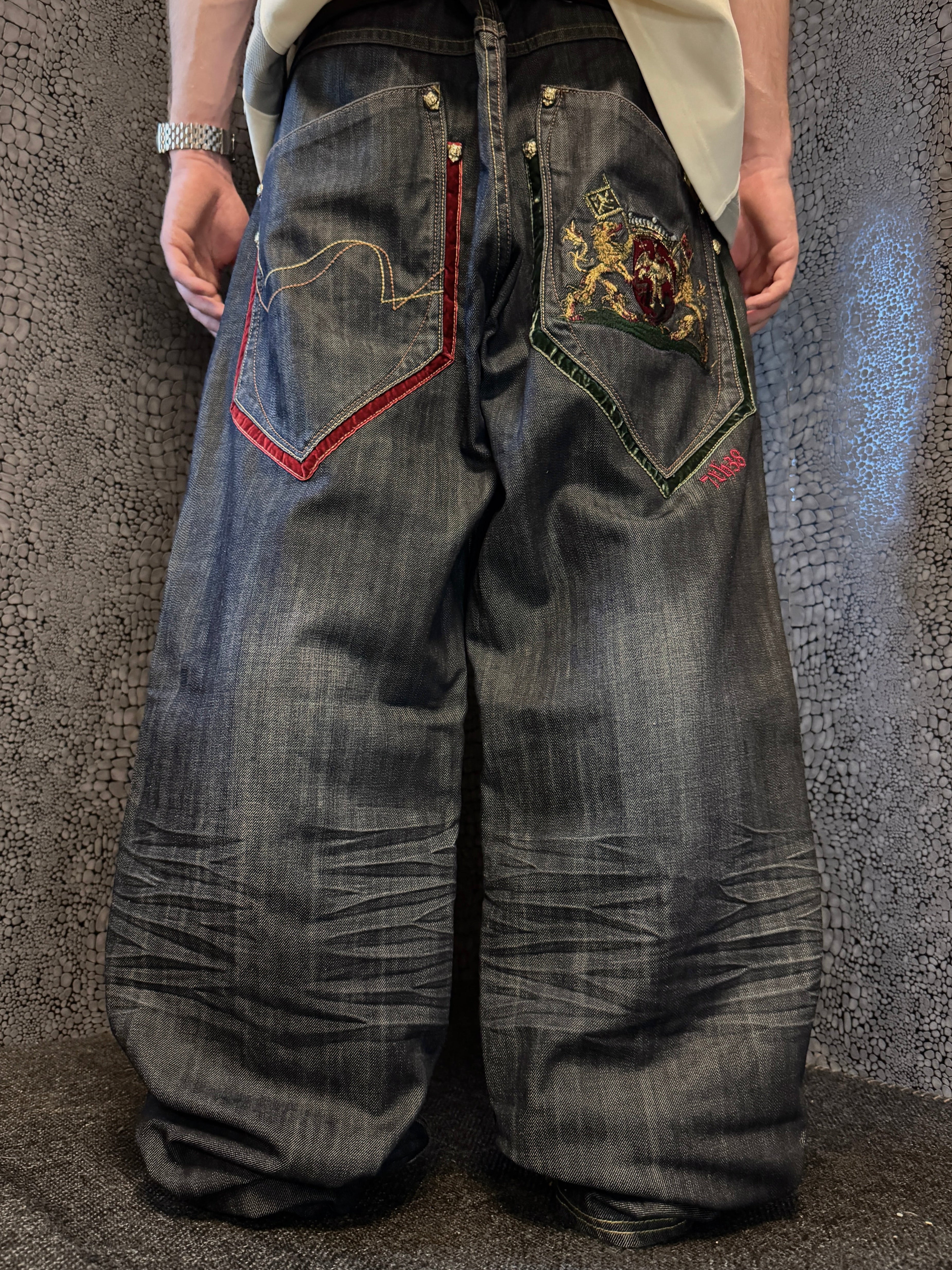 [V0866de] Vintage y2k 7th38 graue baggy jeans