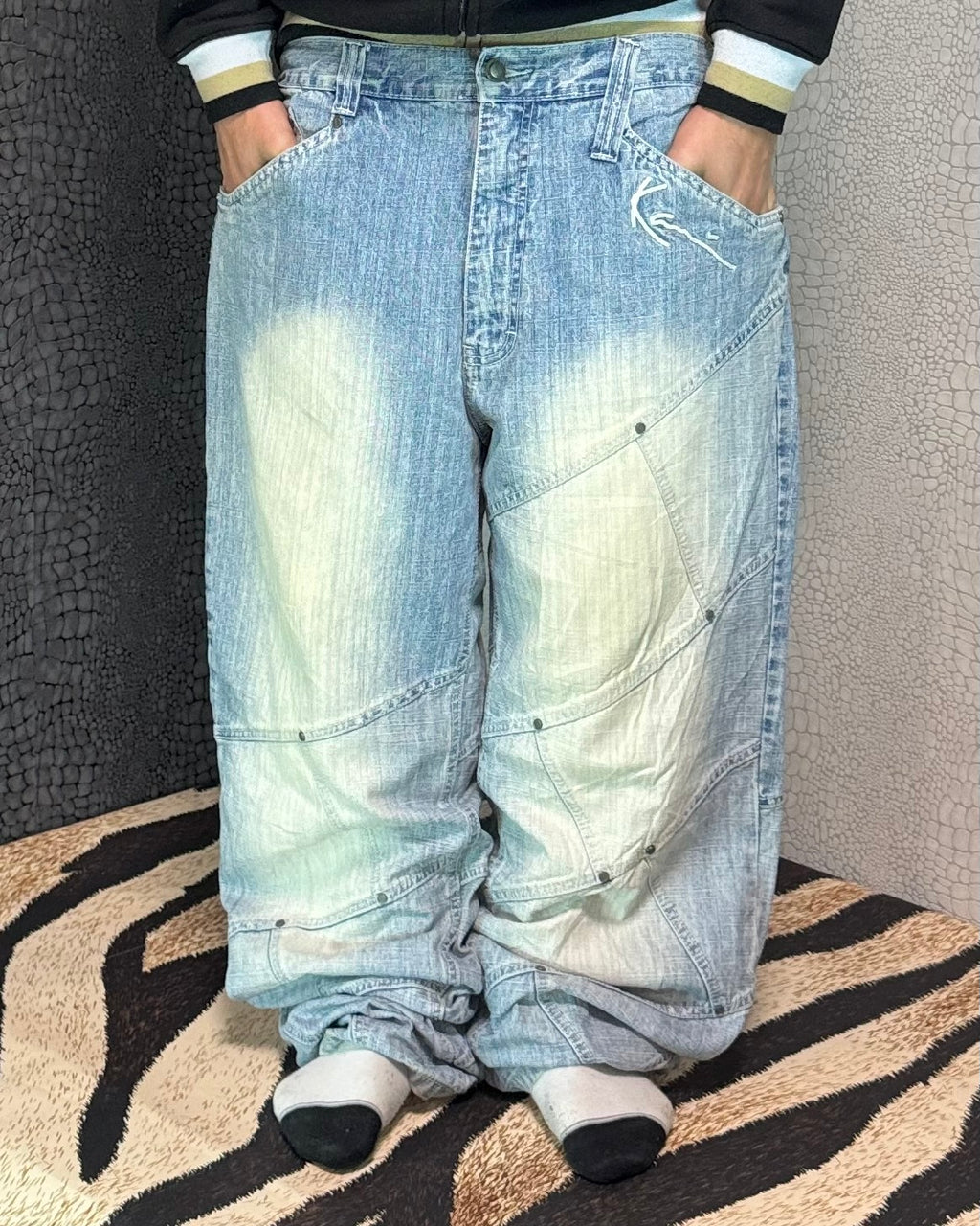 [V0939] Vintage y2k / 2000s Karl Kani blaue baggy jeans