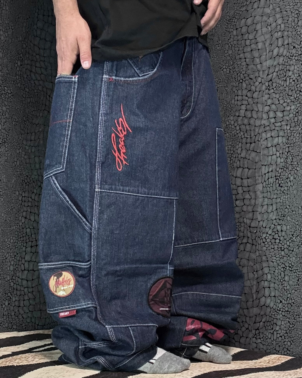 [V0745] Vintage y2k Freaks marineblaue baggy jeans