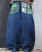 [V0944] Vintage y2k / 2000s Raw Blue blaue baggy jeans