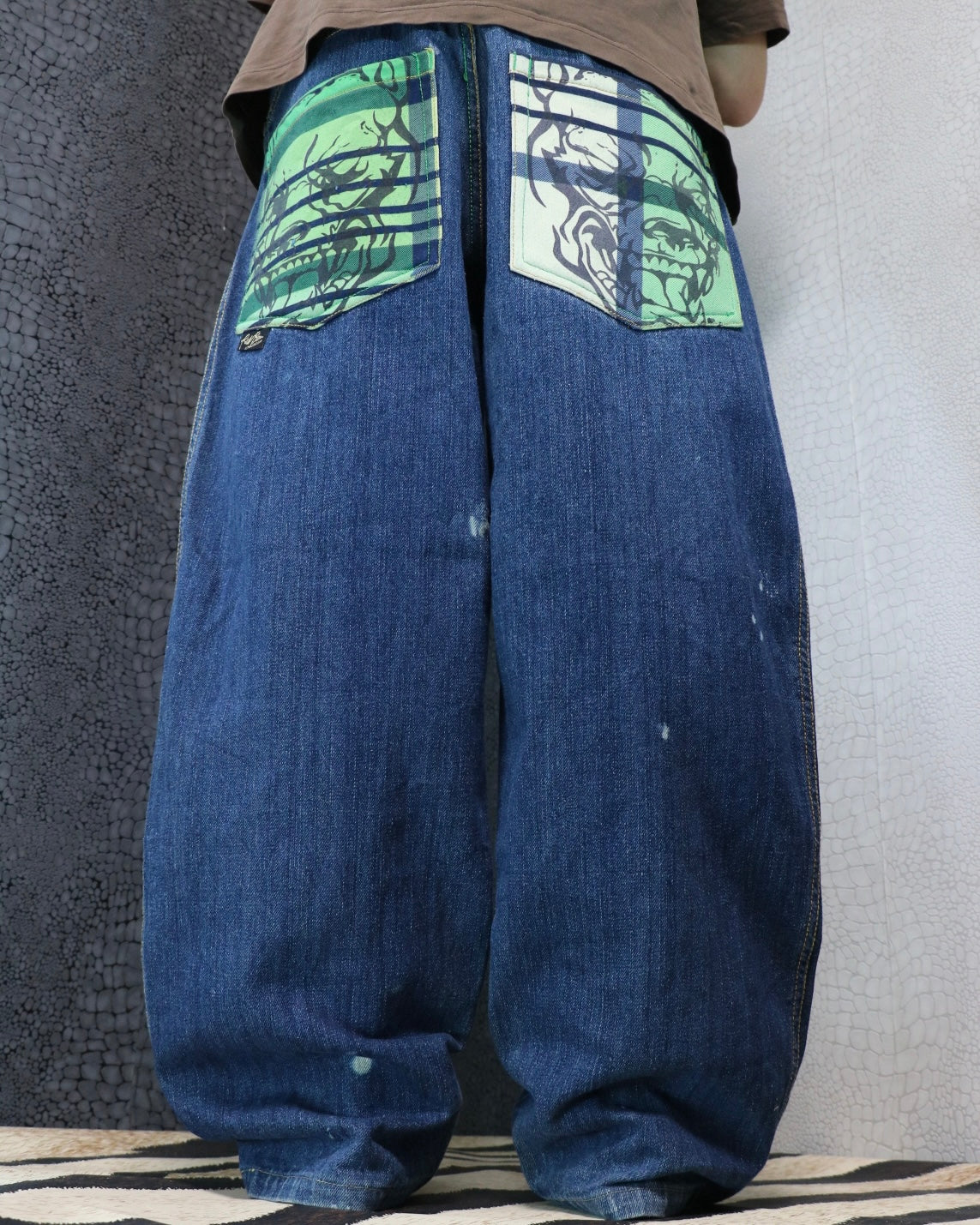 [V0944] Vintage y2k / 2000s Raw Blue blaue baggy jeans