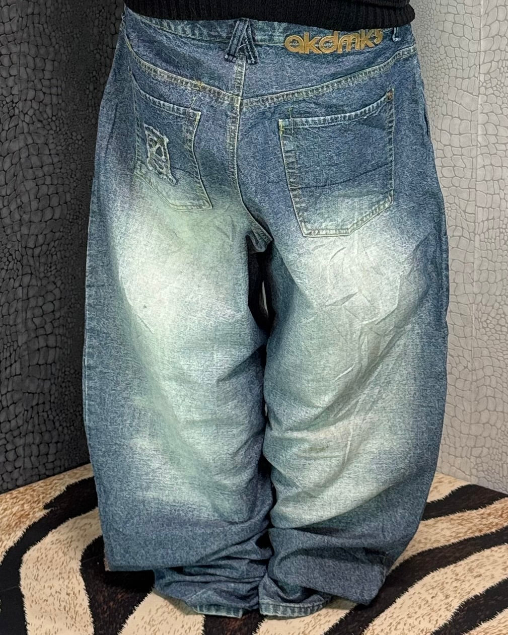 [V0897] Vintage y2k / 2000s Akademiks blaue baggy jeans