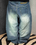 [V0897] Vintage y2k / 2000s Akademiks blaue baggy jeans