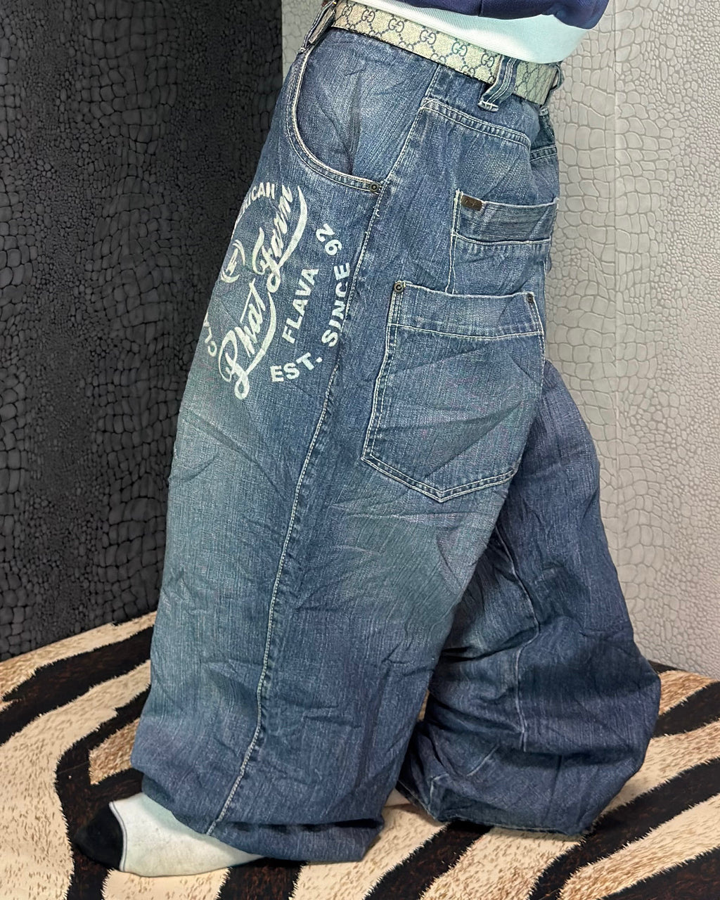 [V0925] Vintage y2k / 2000s Phat Farm blaue baggy jeans