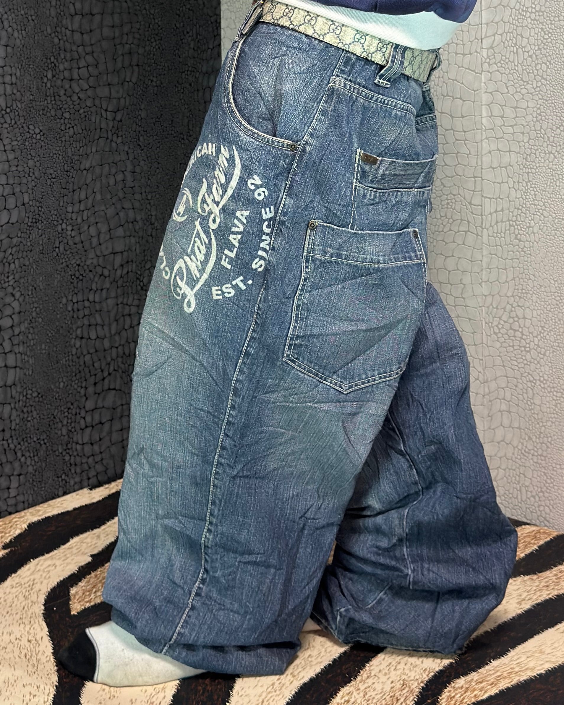 [V0925] Vintage y2k / 2000s Phat Farm blaue baggy jeans