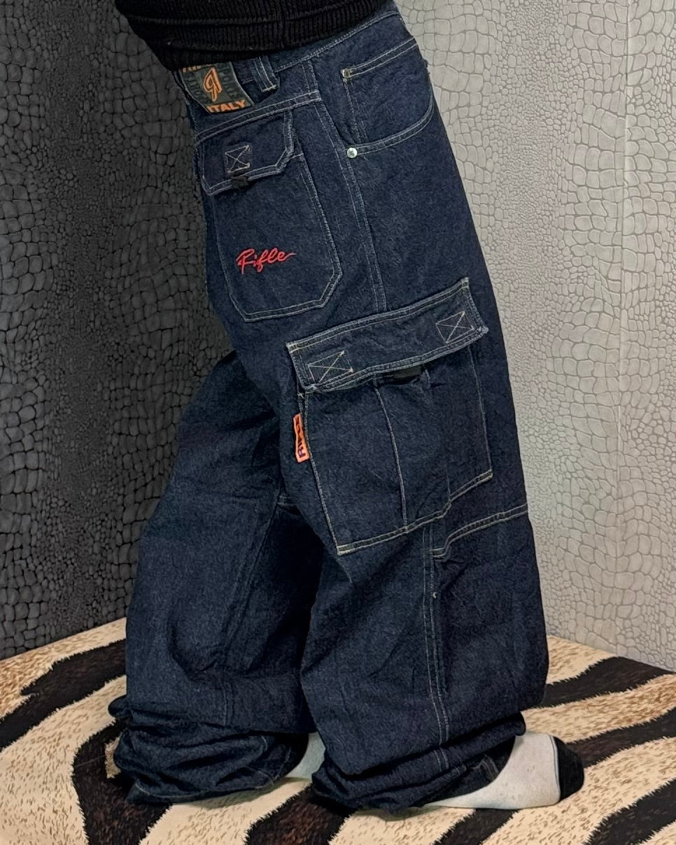 [V0899] Vintage y2k / 2000s Rifle marineblaue baggy jeans