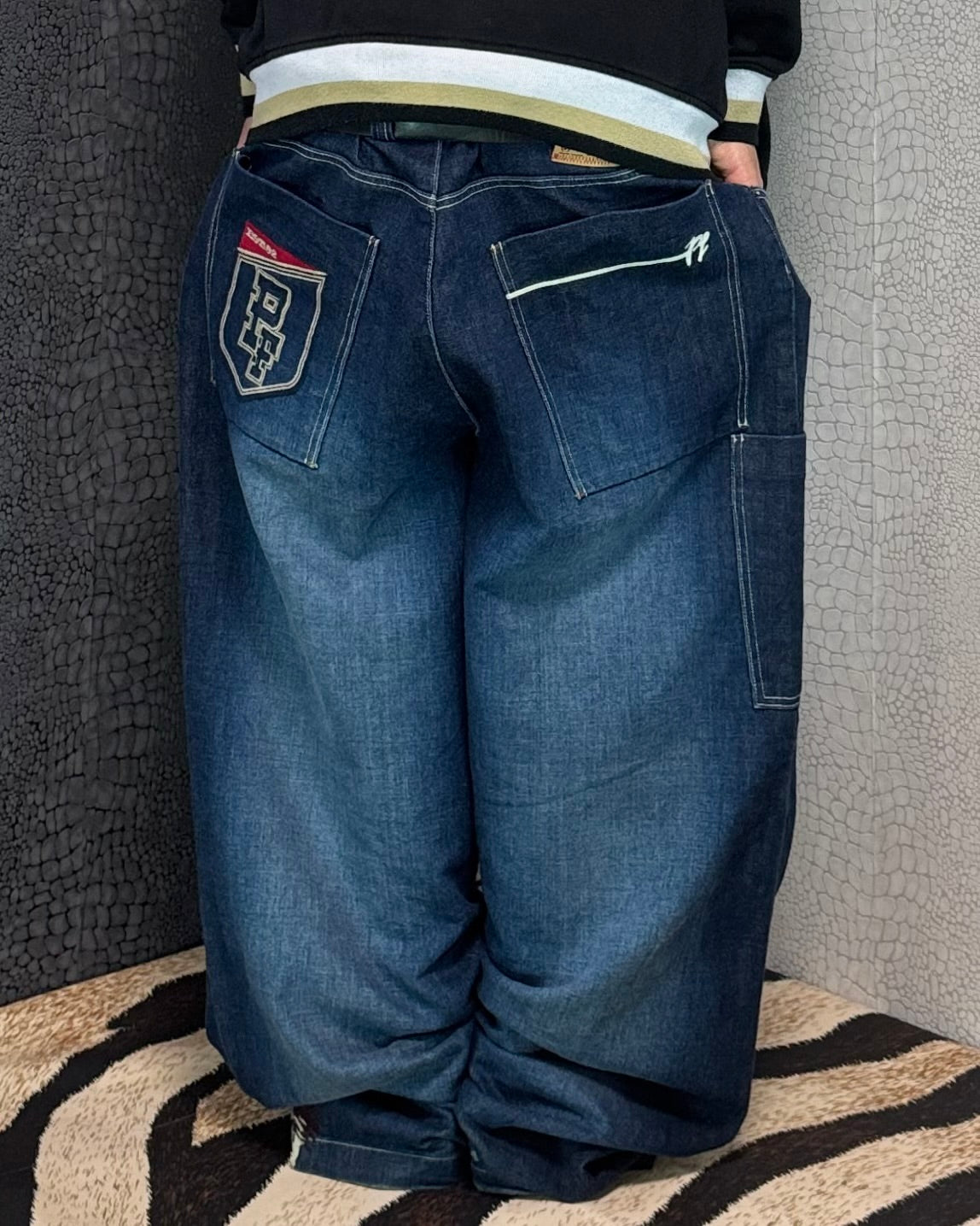 [V0923] Vintage y2k / 2000s Phat Farm marineblaue baggy jeans