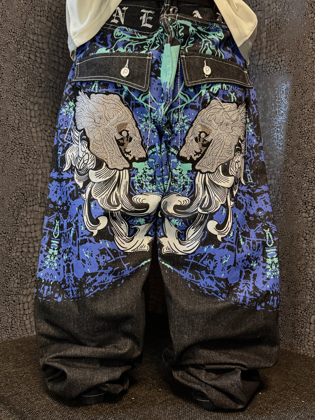 [V0823] Vintage y2k Pizoff schwarze baggy jeans (Money Talks)
