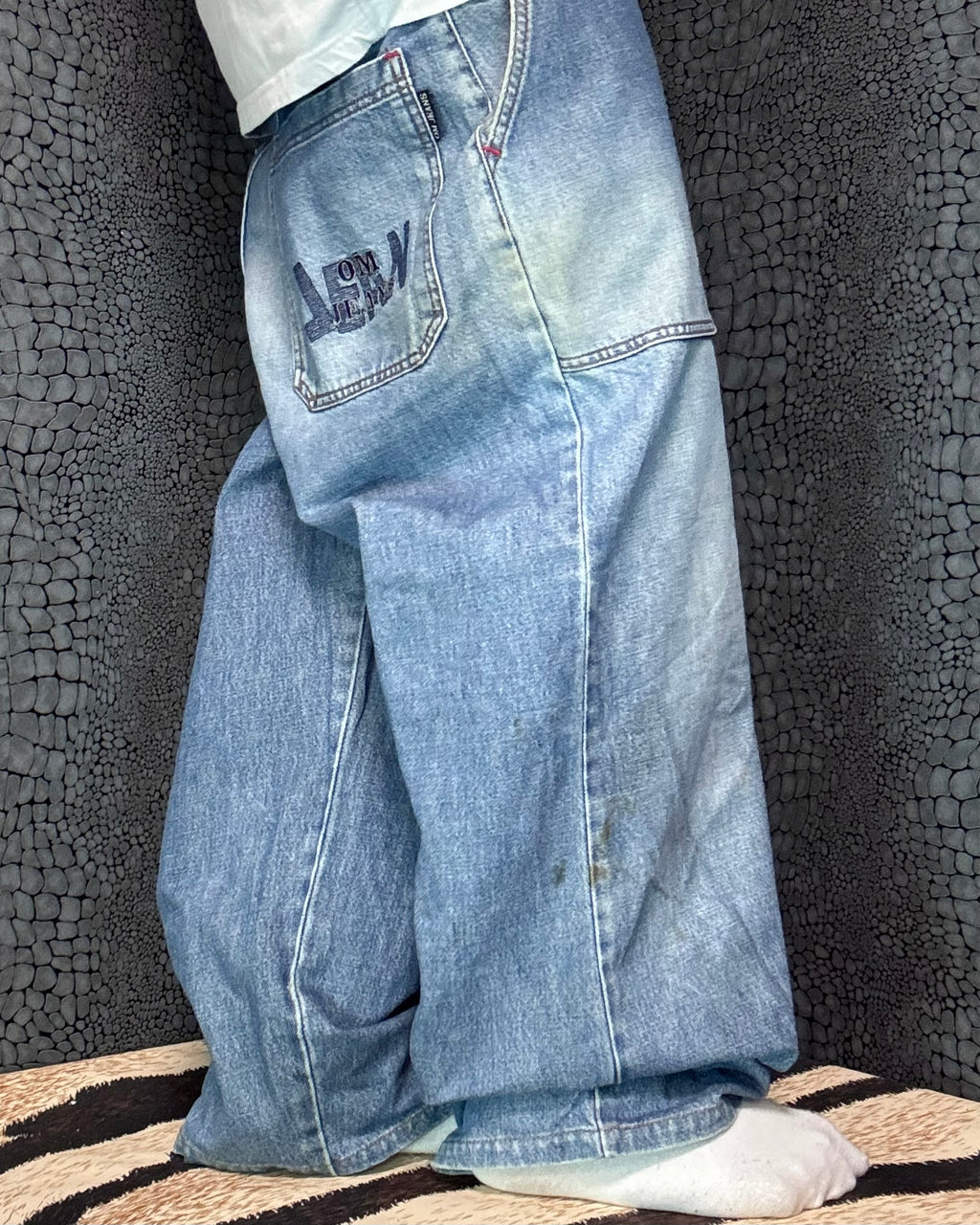 [V0521] Vintage y2k Om Jeans blaue baggy jeans