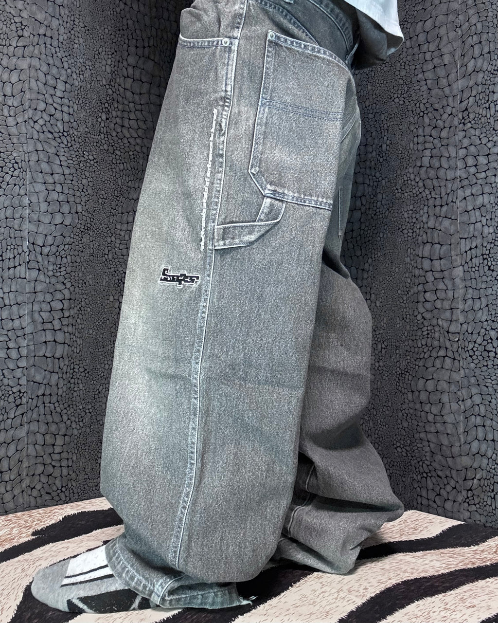 [V0702] Vintage y2k Scooper graue baggy jeans