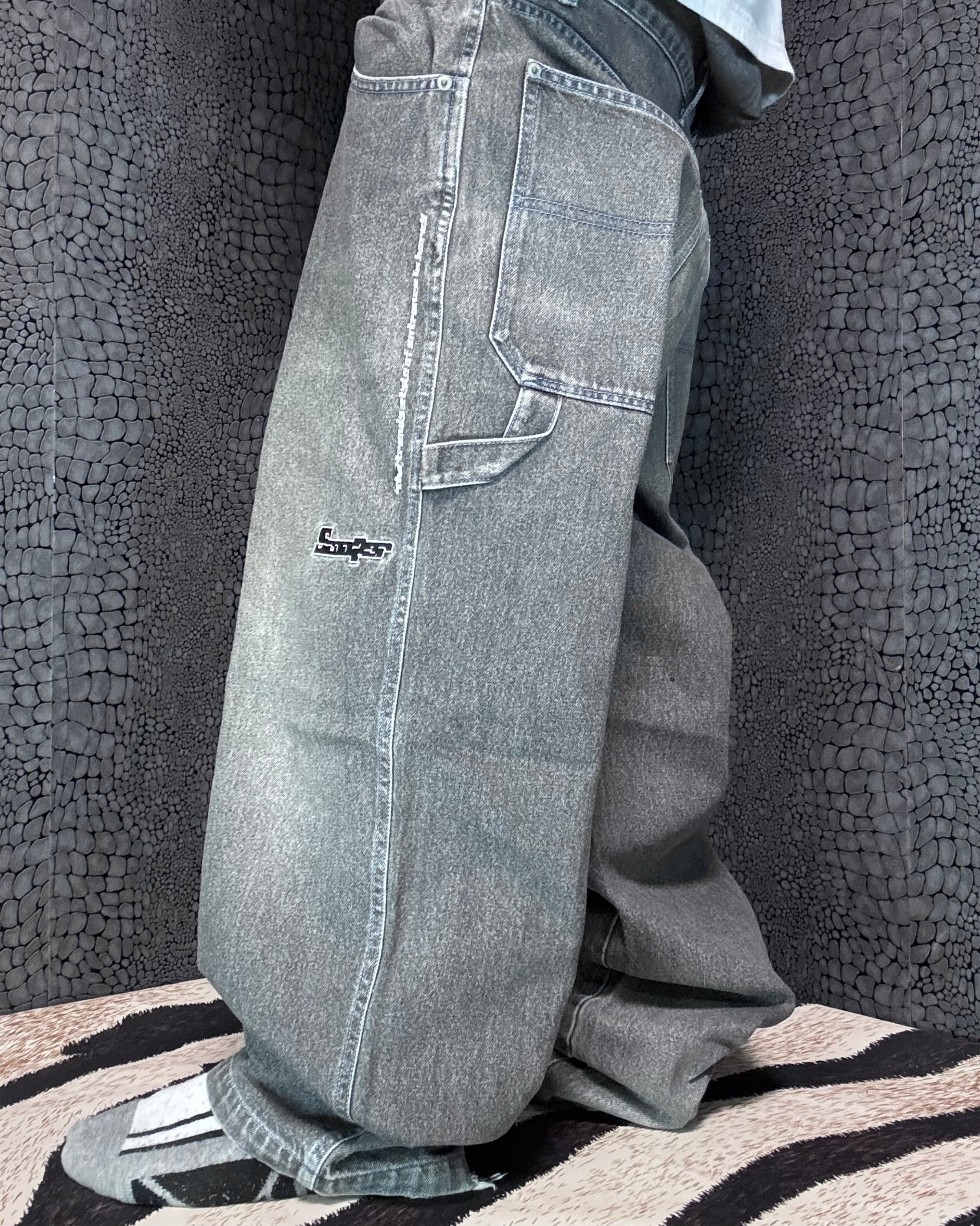 [V0702] Vintage y2k Scooper graue baggy jeans