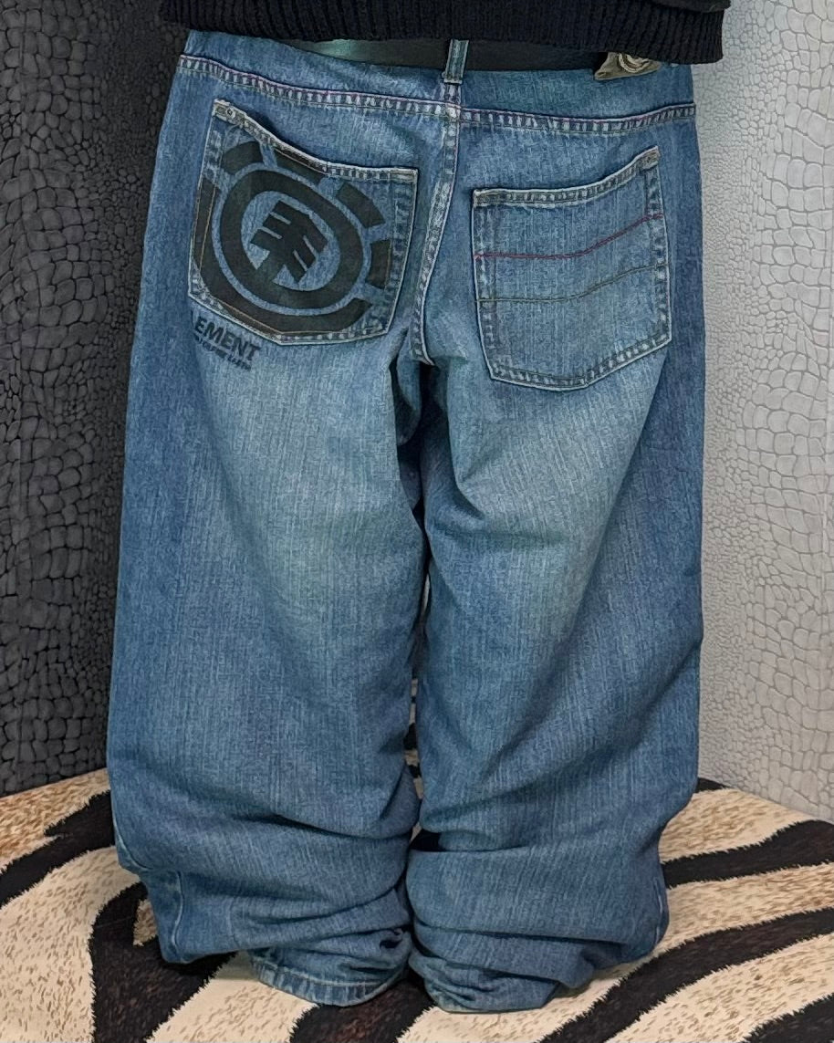 [V0915] Vintage y2k / 2000s Elements blaue baggy jeans