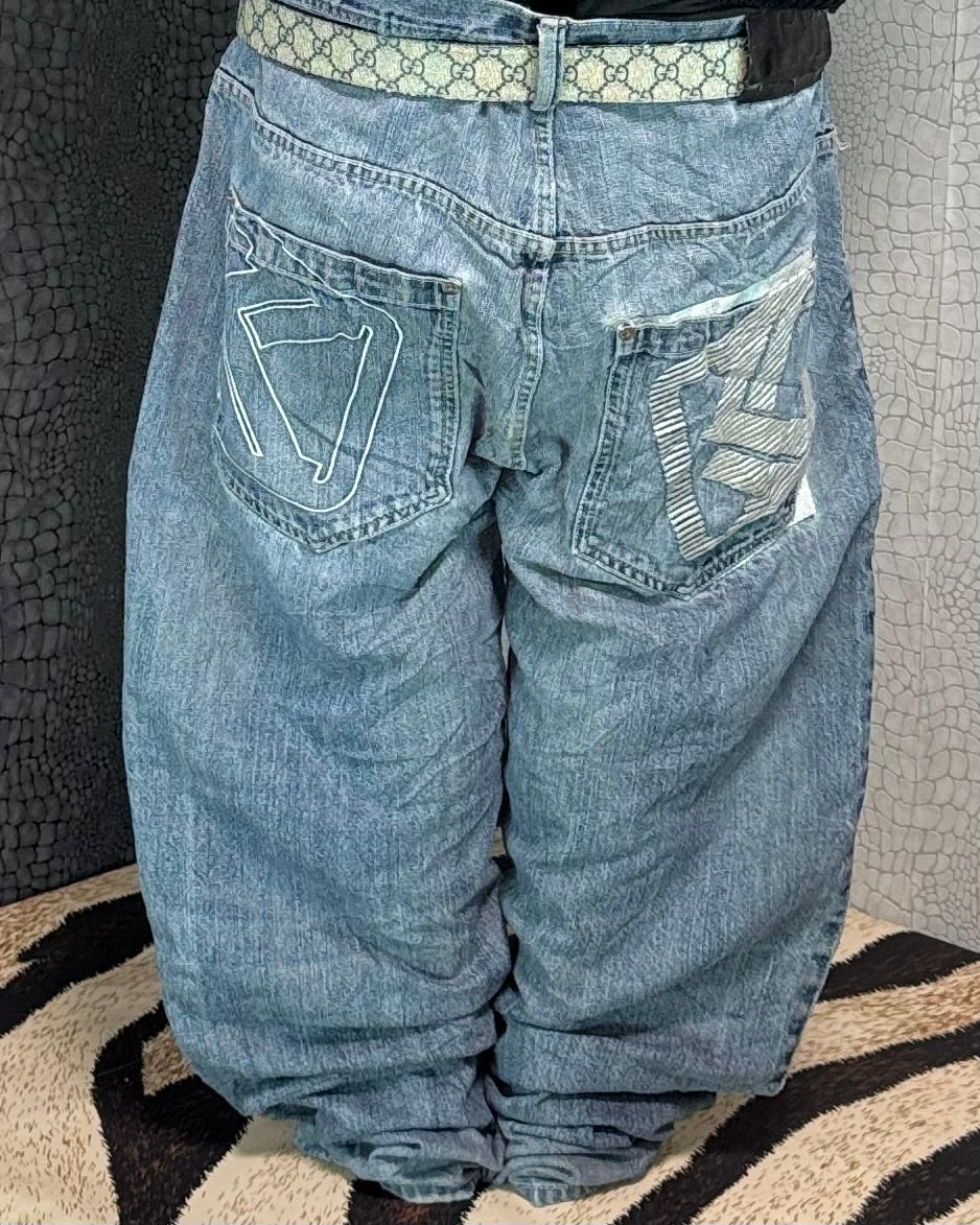 [V0938] Vintage y2k / 2000s Karl Kani blaue baggy jeans
