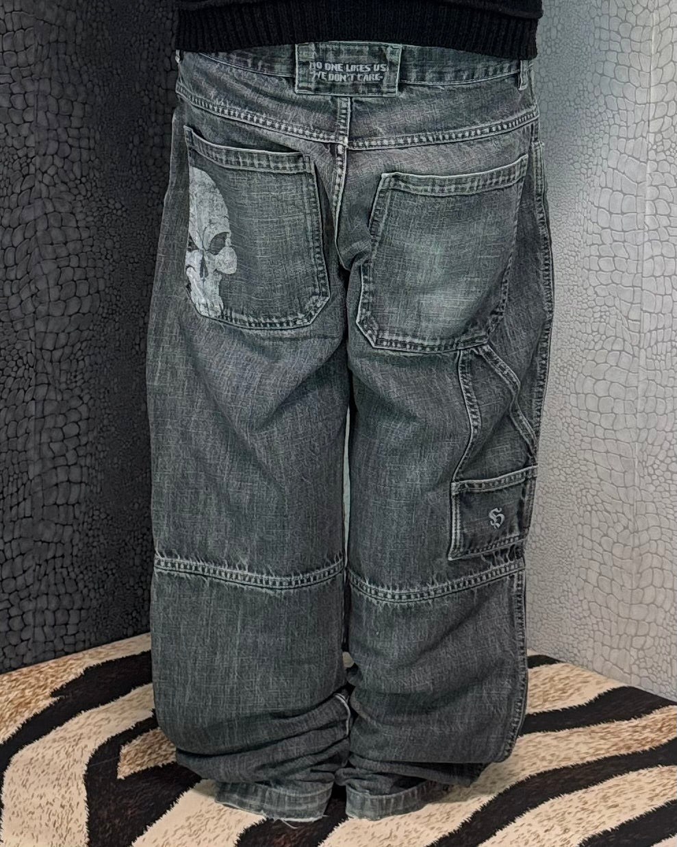 [V0913] Vintage y2k / 2000s Hooligan graue baggy jeans