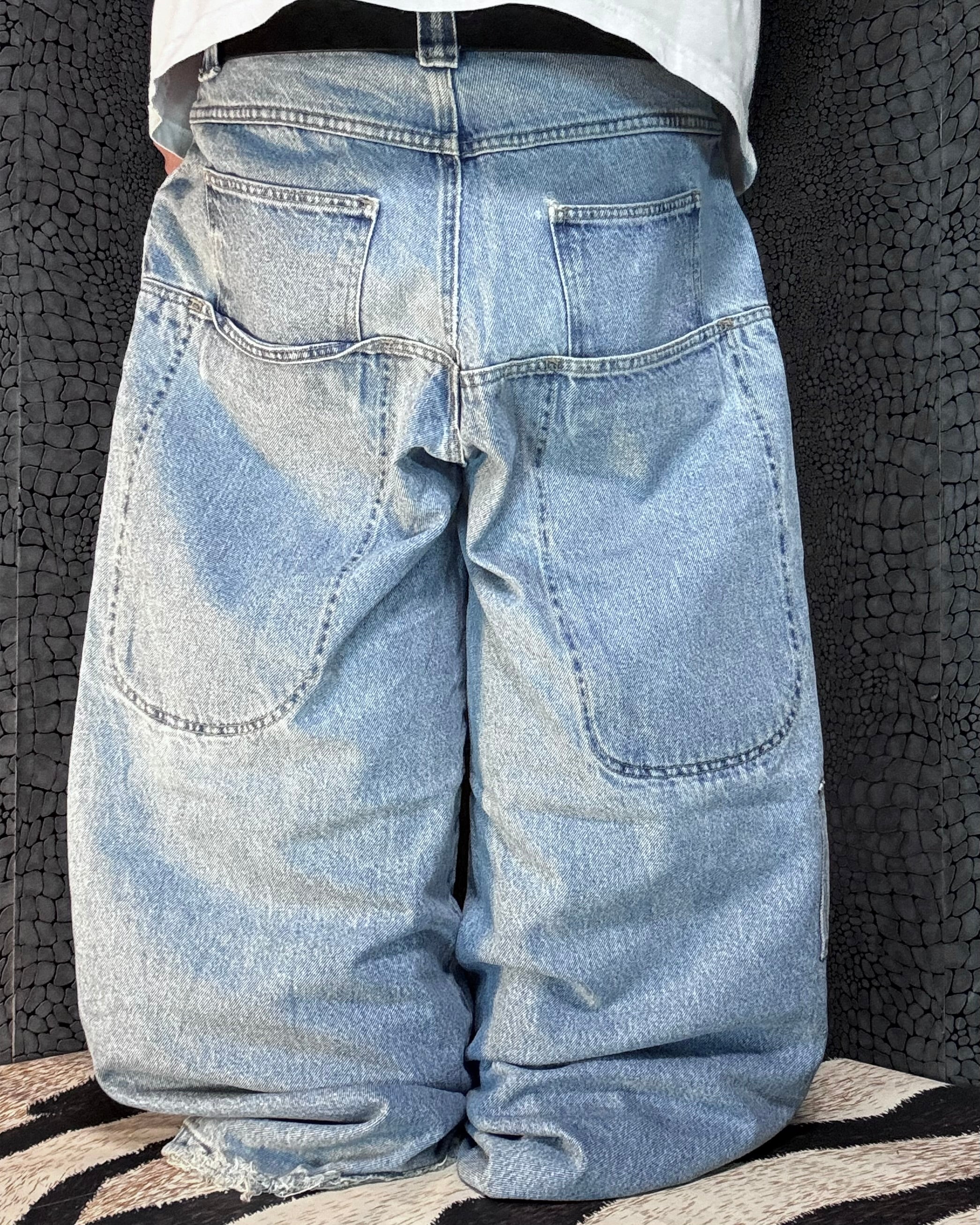 [V0671] Vintage y2k Utility blaue baggy jeans