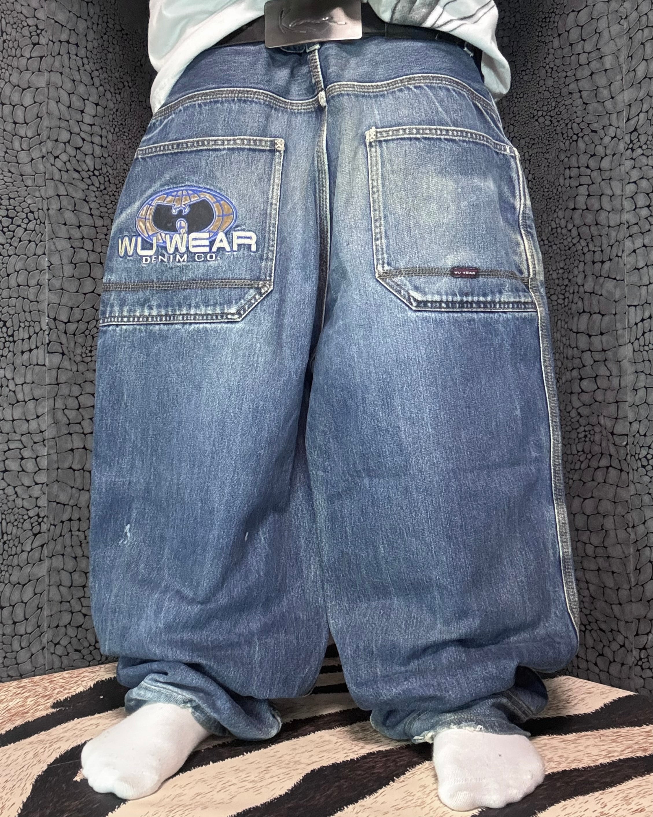 [V0795] Vintage 90s Wu Wear blaue baggy jeans