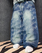 [V0846] Vintage y2k Makaveli blaue baggy jeans