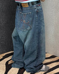 [V0949] Vintage y2k / 2000s Fubu blaue baggy jeans (Platinum Fubu)