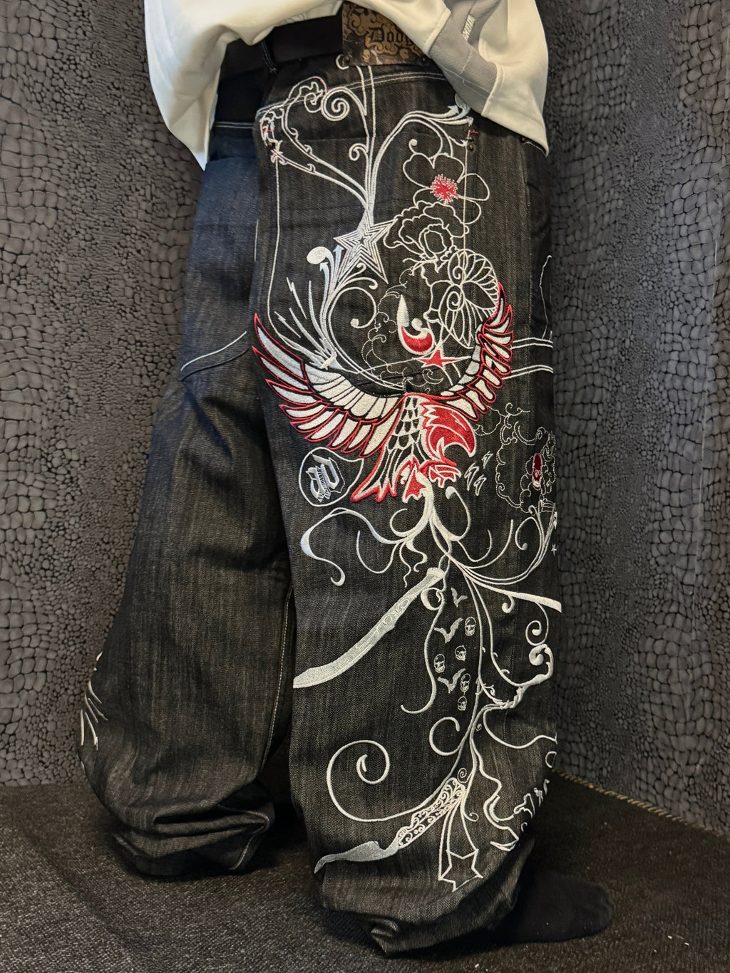 [V0859de] Vintage y2k Artful Dodger schwarze baggy jeans
