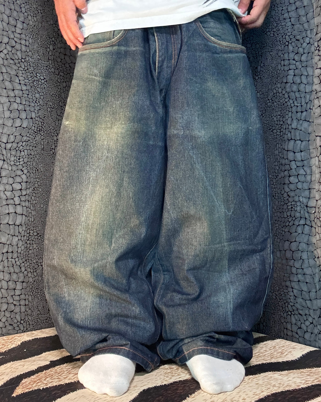 [V0366] Vintage y2k Brooklyn Basement marineblaue baggy jeans