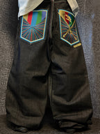 [V0862de] Vintage y2k Coogi schwarze baggy jeans