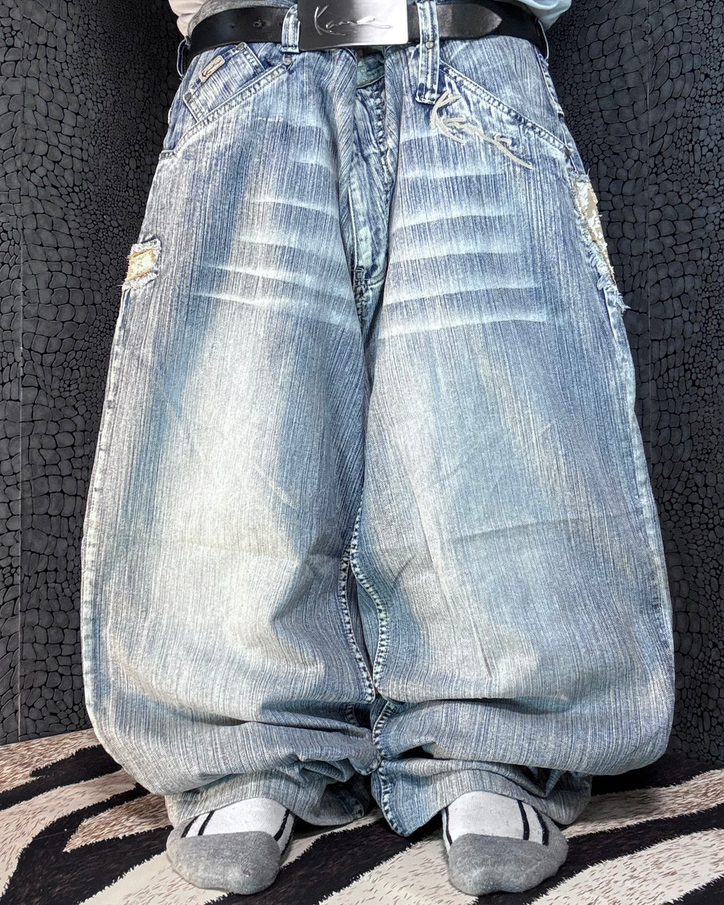 [V0853de] Vintage y2k Karl Kani blaue baggy jeans