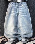 [V0853de] Vintage y2k Karl Kani blaue baggy jeans
