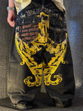 [V0858de] Vintage y2k Raw Blue schwarze baggy jeans (Moral Vambrace)