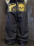 [V0864de] Vintage y2k Red Monkey Company marineblaue baggy jeans