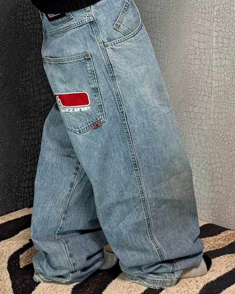 [V0896] Vintage y2k / 2000s Mazine blaue baggy jeans