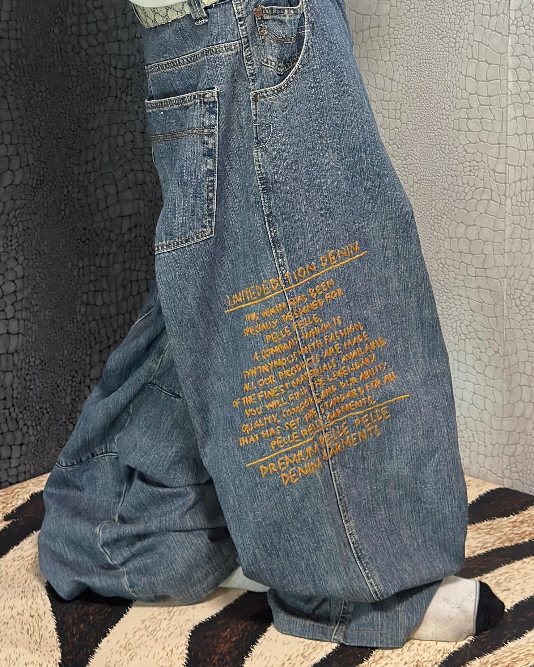 [V0928] Vintage y2k / 2000s Pelle Pelle blaue baggy jeans