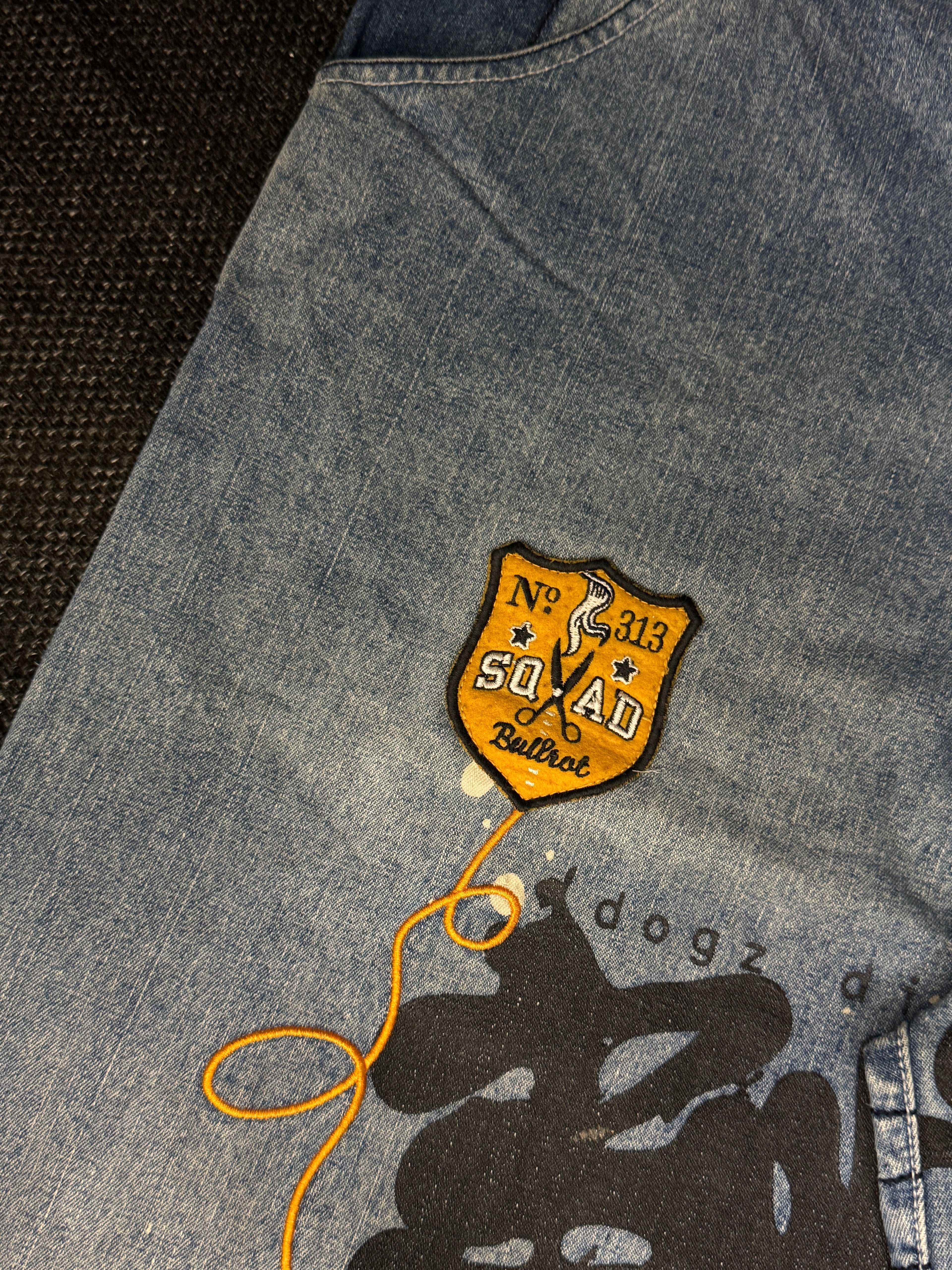 [V0130de] Vintage seltene Bullrot y2k / 2000s blaue baggy jeans shorts