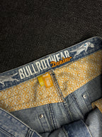 [V0130de] Vintage seltene Bullrot y2k / 2000s blaue baggy jeans shorts
